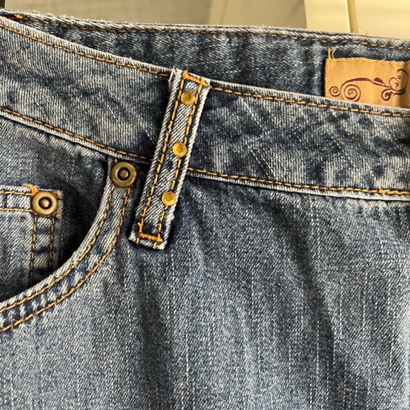 EMBROIDERED BEADED LONG DENIM FLOWING SKIRT - Picture 6 of 16